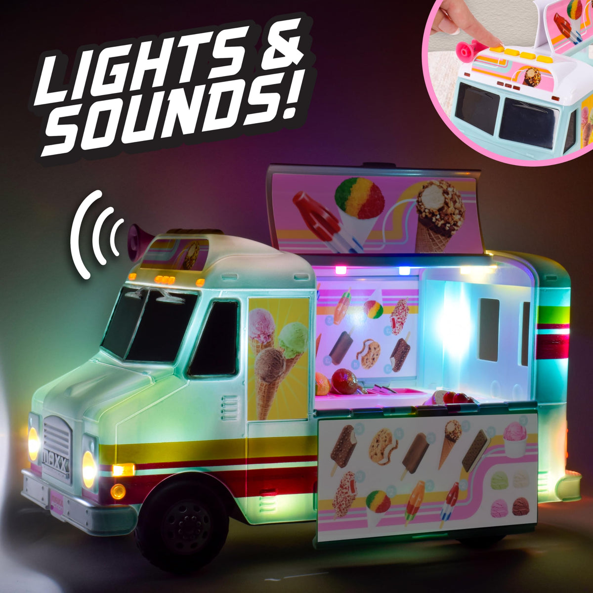 Maxx Action miniature ice creams ready for scoop-and-serve play
