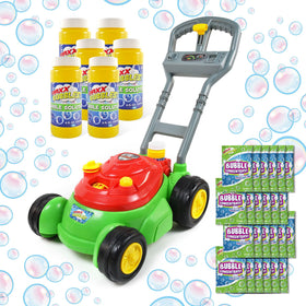 Maxx Bubbles Bubble N Go mower front view with push bubbles for outdoor play