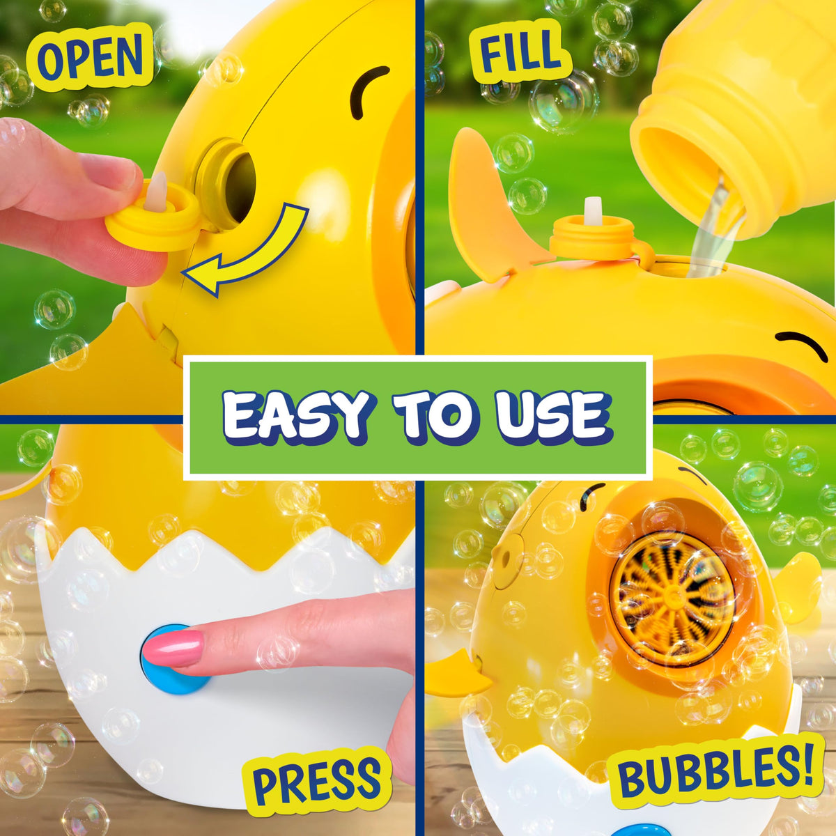 Maxx Bubbles Dancing Chick makes birthday parties brighter with bubbly, interactive entertainment.