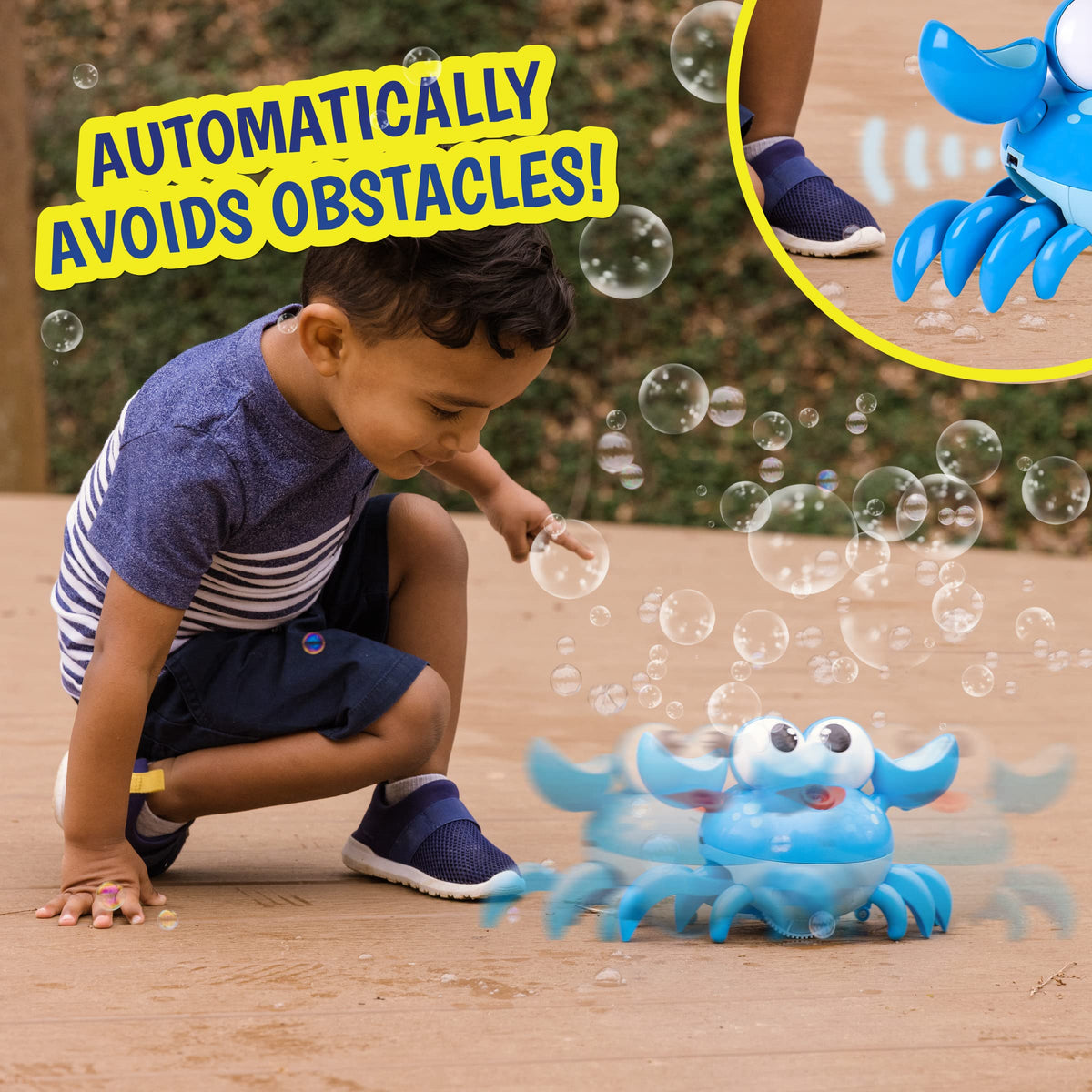Maxx Bubbles Dancing Crab lights brighten nighttime outdoor play.