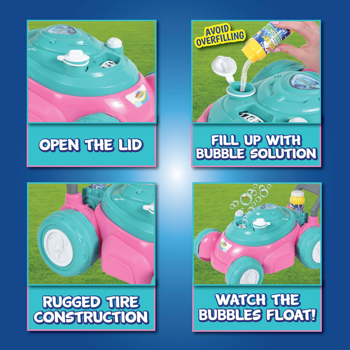 Maxx Bubbles Deluxe requires no batteries for quick bubble fun