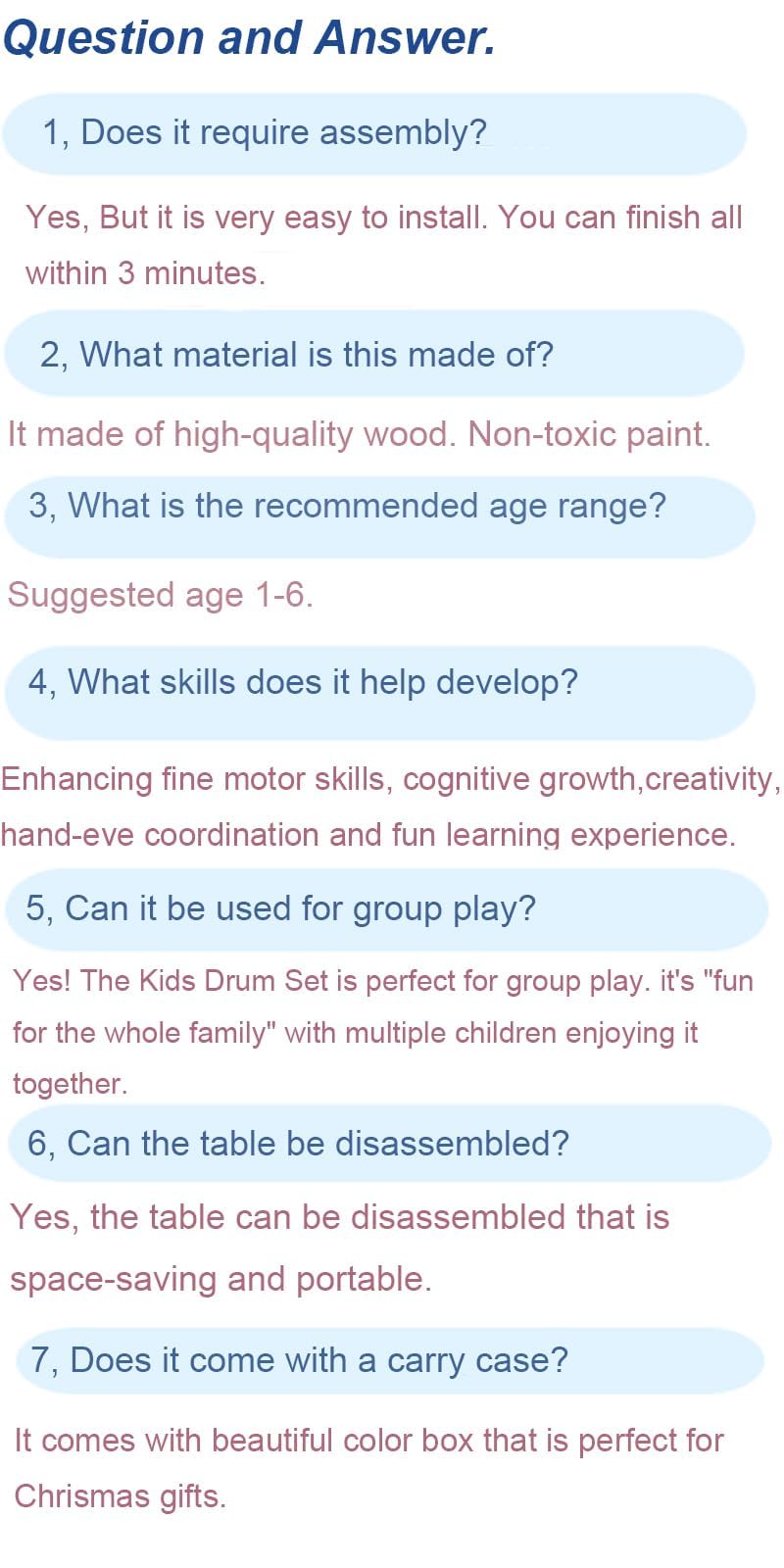 MAXZONE Kids Drum Set legs keep the set stable