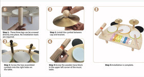 MAXZONE Kids Drum Set wooden-sticks enable precise tapping