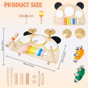 MAXZONE Kids Drum Set wrist-bells produce gentle jingling