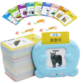 MAYAPHILOS 510-word flash cards cover showing bilingual English-Korean pairs for early exposure.