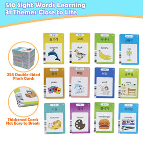 MAYAPHILOS bilingual flash cards inside pages display word pairs for interactive learning.