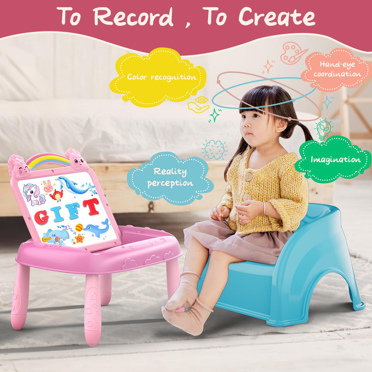 MAYESAR colorful pens, chalks, and stencils boost color recognition