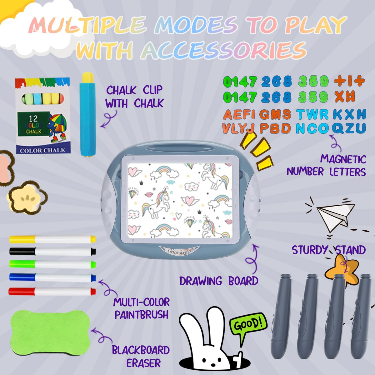 MAYESAR double-sided learning board for drawing and writing