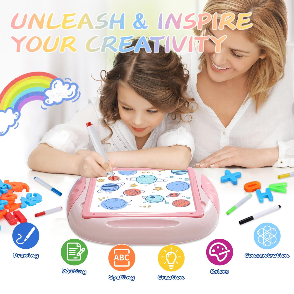 MAYESAR easy to use board for quick drawing, erasing and restart.