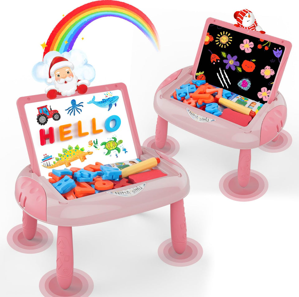 MAYESAR magnetic drawing board with double-sided pink surface for versatile toddler creativity.