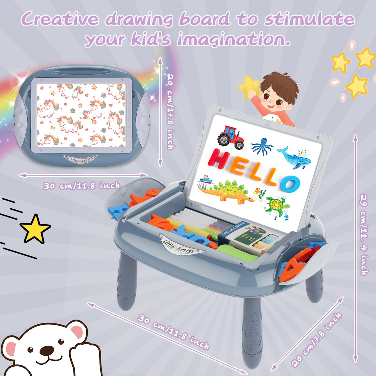 MAYESAR blue toddler easel ready for creative play
