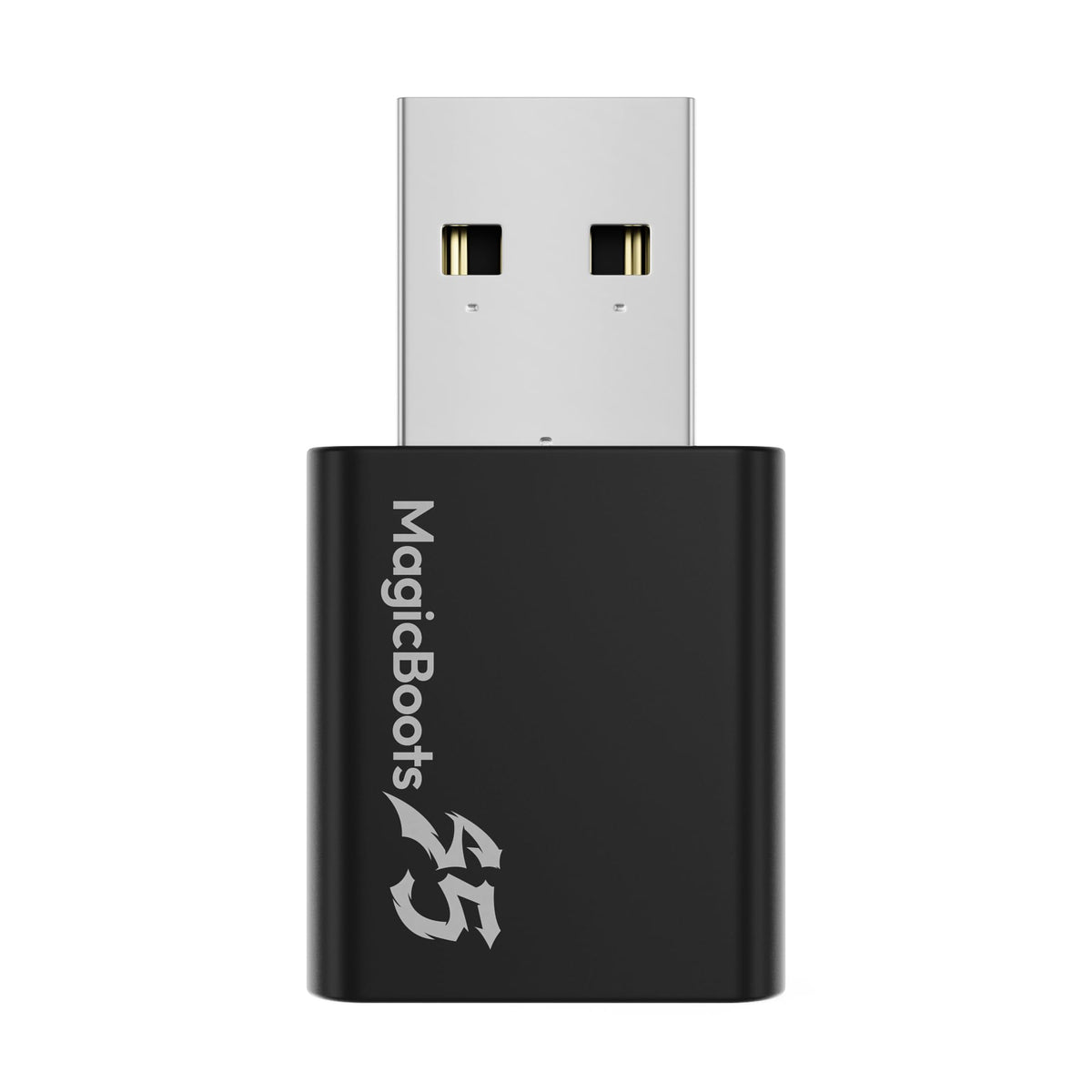 MAYFLASH MagicBoots-S5 front view showing compact adapter suitable for PS4/PS5 play.