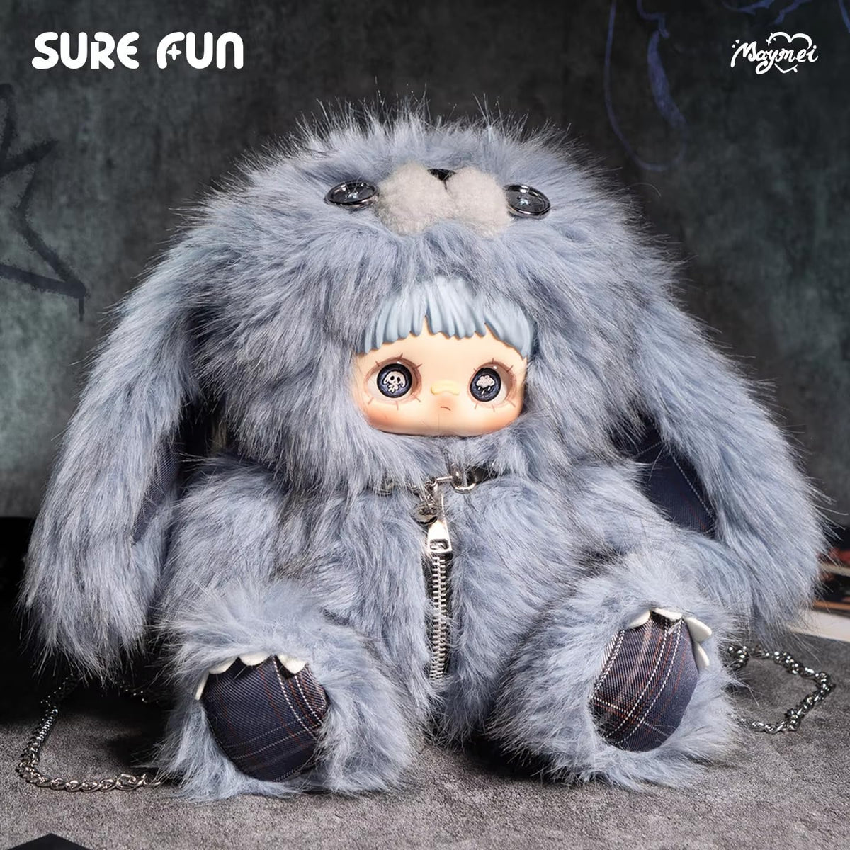 Maymei Rebel Doll wearable plush backpack with zipper storage