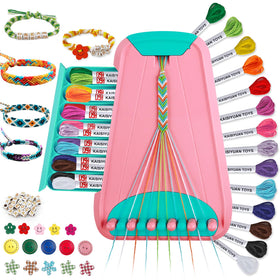 Maynacs friendship bracelet kit with storage compartment keeps supplies organized.