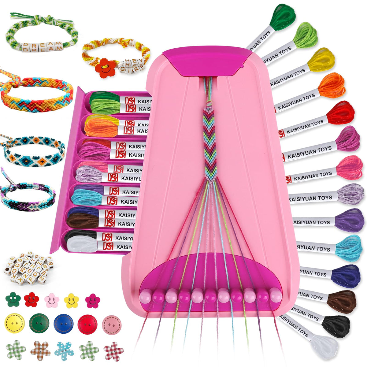 Maynacs friendship bracelet maker board with numbered slots for easy crafting