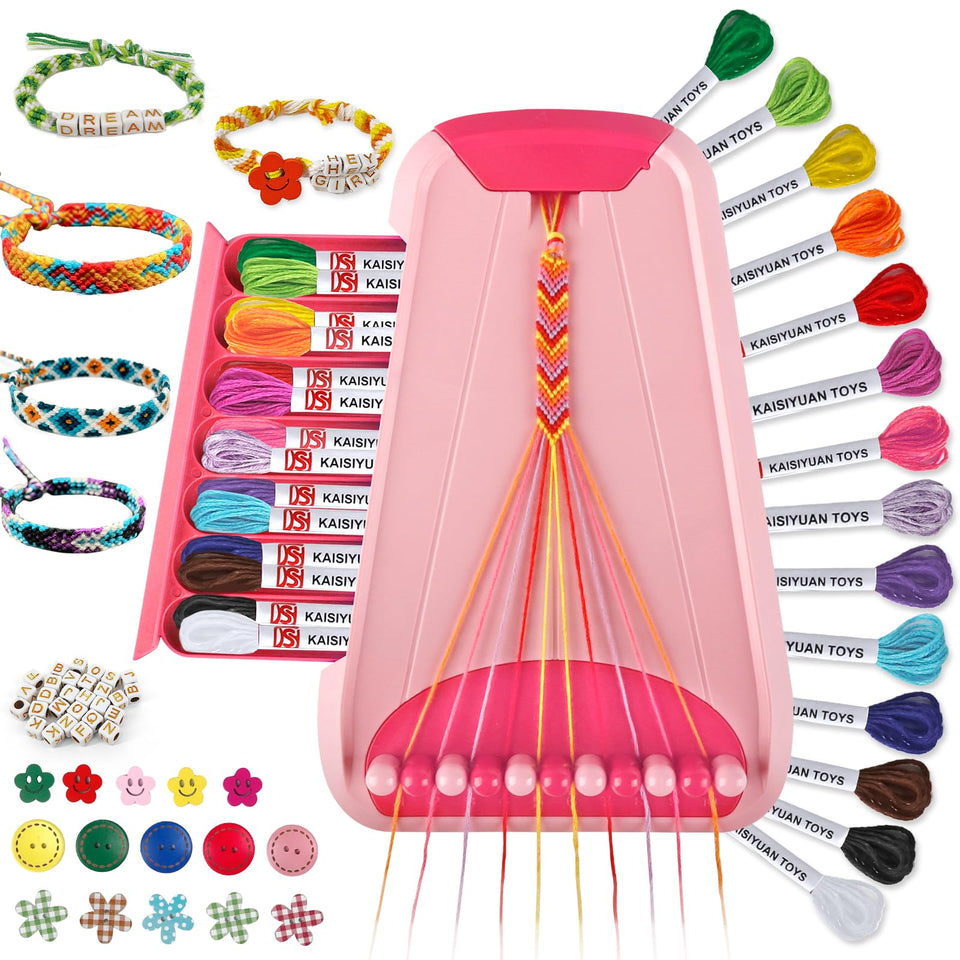 Maynacs friendship bracelet maker board with secure slots for mess-free crafting