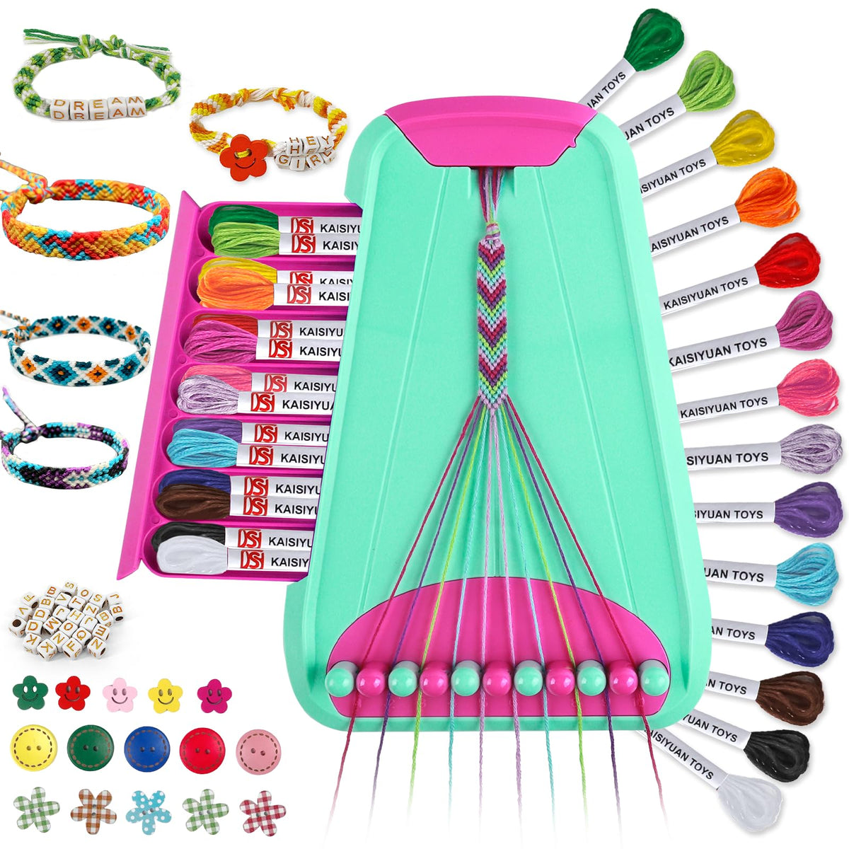 Maynacs bracelet maker board keeps crafting organized and easy for kids