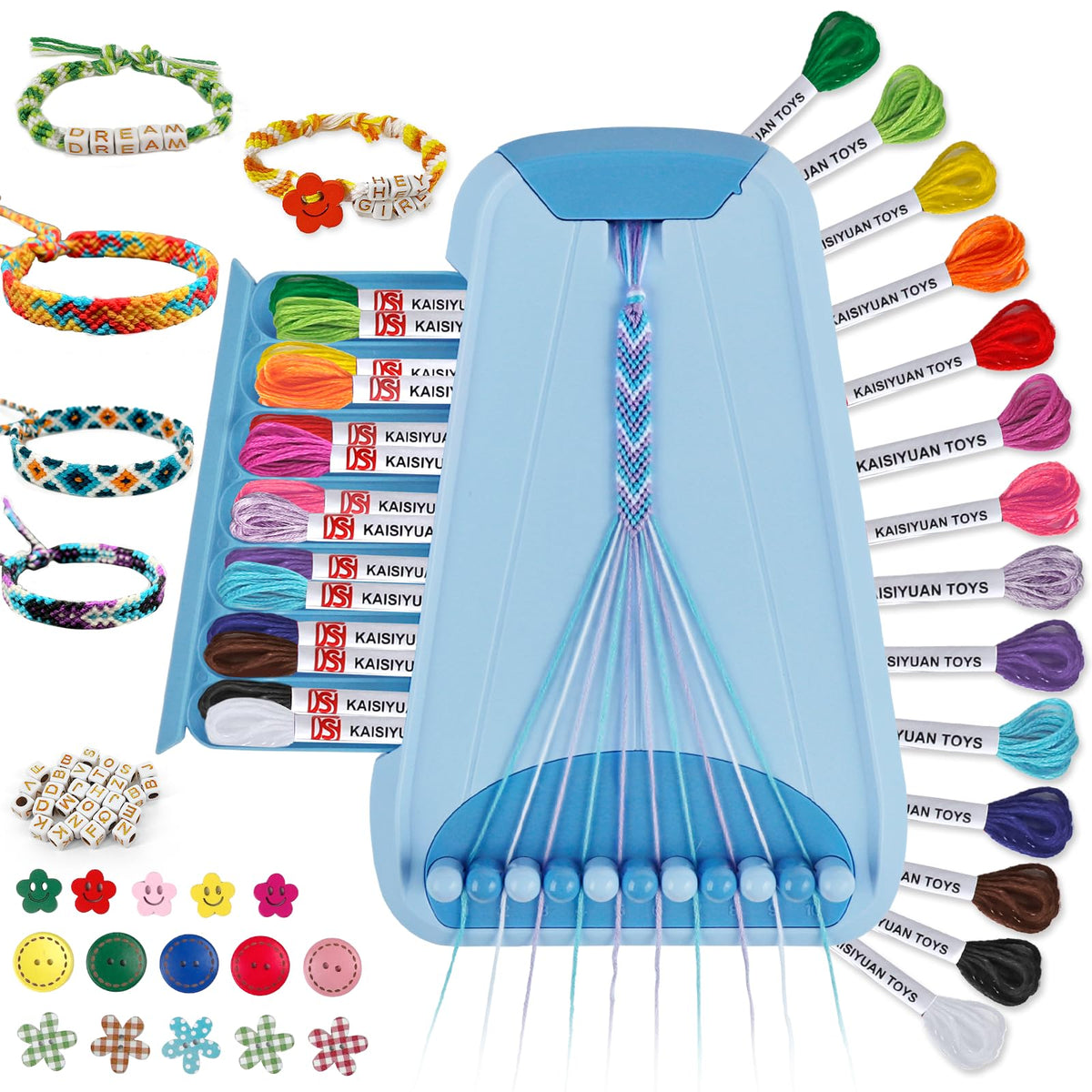 Maynacs friendship bracelet maker board shows easy setup for quick, mess-free crafting