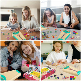 Maynacs alphabet beads set lets kids spell names on bracelets.