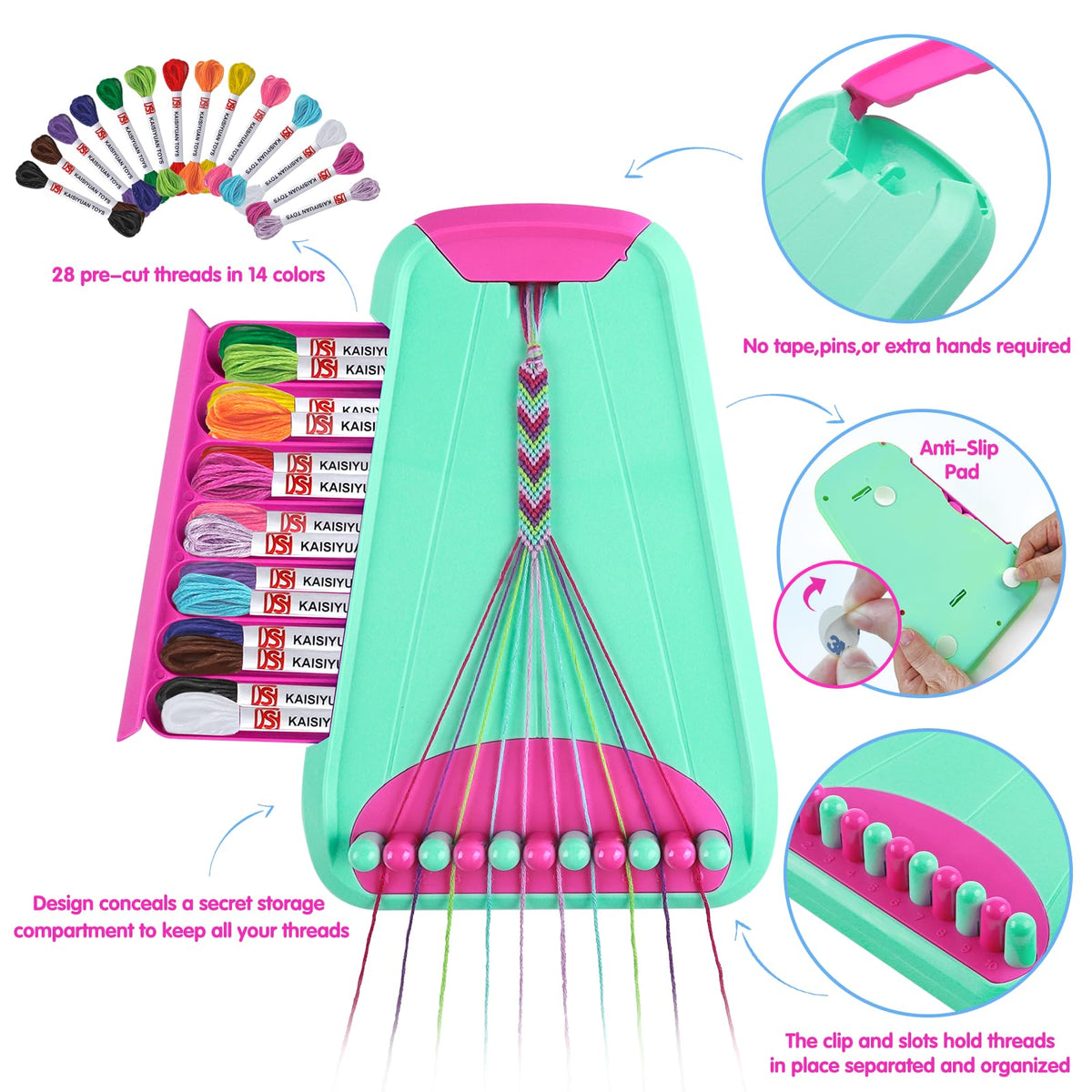 Maynacs 28 thread bundles ready for colorful bracelet designs