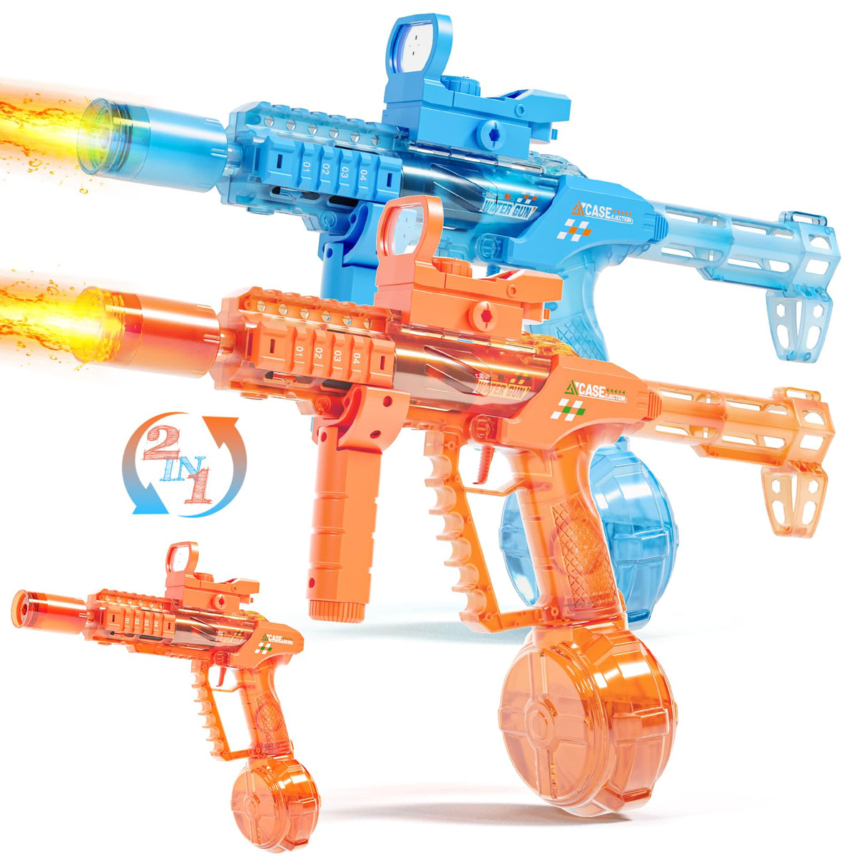 Maysida 2-pack electric water gun action, ideal for dynamic backyard battles.