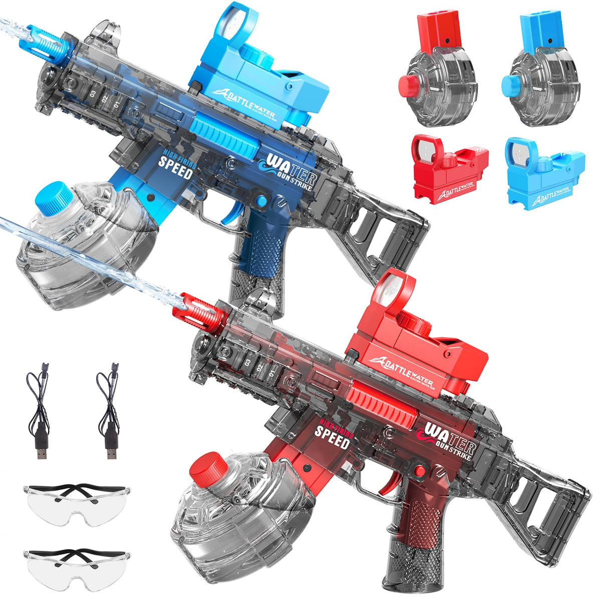 Maysida 2-pack electric water guns with 32ft range for epic pool parties