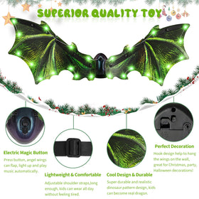 Maysida dinosaur costume wings with LED light for night time visuals