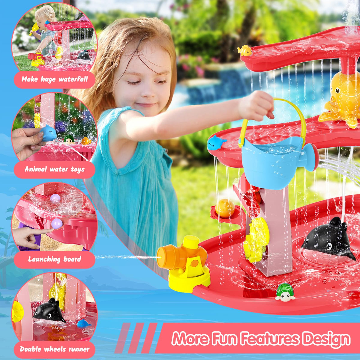 Maysida electric pump powers continuous water flow for engaging sensory exploration