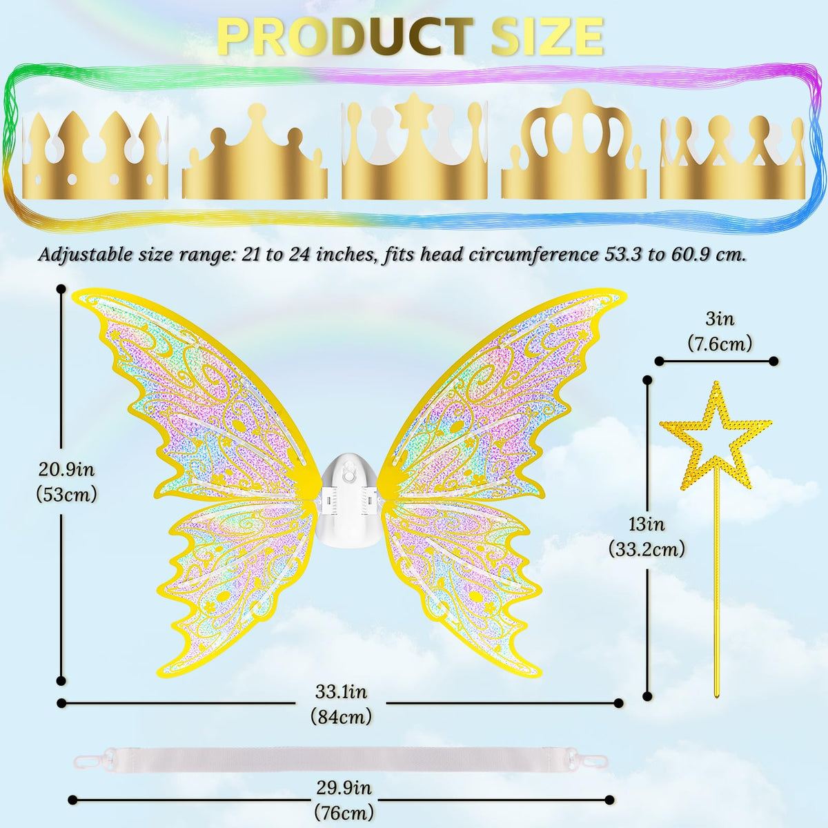 Maysida Fairy Wings crafted from eco-friendly plastic for lightweight durability.