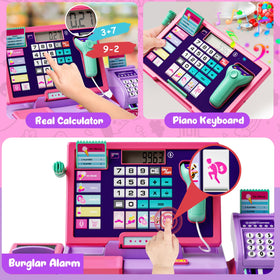 Maysida pink cash register LED lights capture attention during pretend shopping