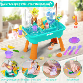 Maysida water table with slides adds movement and excitement