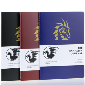 Mazeran Campaign Journal pack of 3 covers in black navy and maroon for D&D campaigns