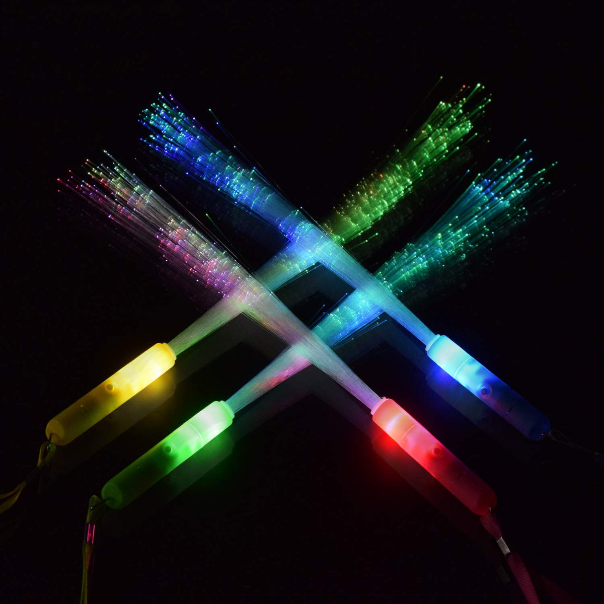 M.best LED wands flashing in multiple colors for weddings and events.