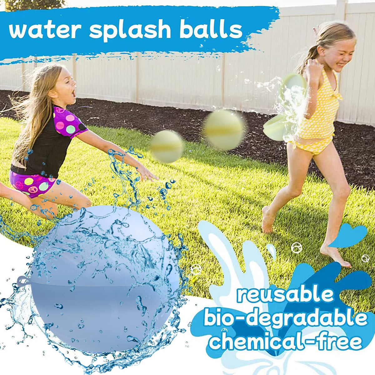 MBKET blue silicone water balloons for poolside water games.