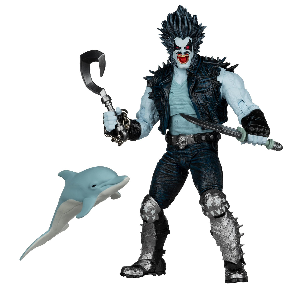 McFarlane Toys Lobo action figure in front pose for dramatic display