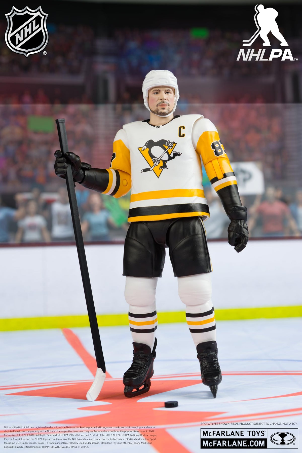 Sidney Crosby in Penguins uniform offers an authentic team look on your shelf