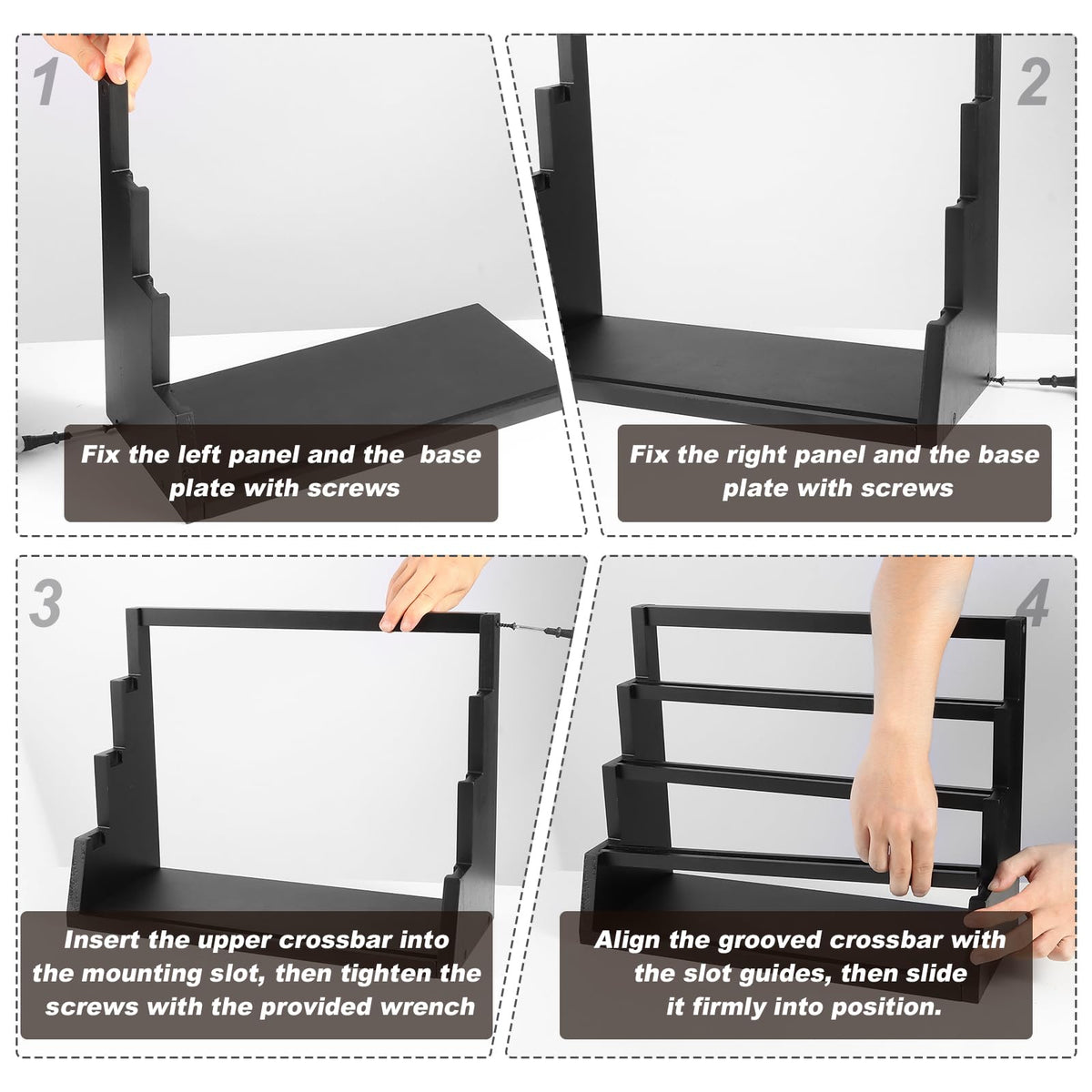 MCAEFER ZHCY four-tier trading card stand ready for easy assembly.