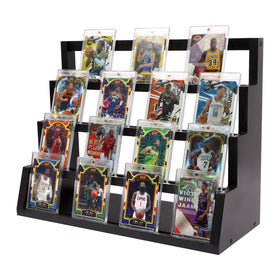 MCAEFER ZHCY wooden card display case four-tier showcases graded cards.