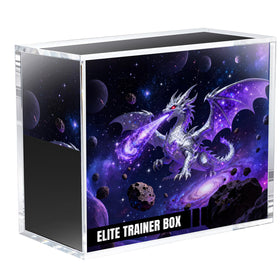 Mcbazel acrylic display case protects Elite Trainer Box with crystal-clear visibility.