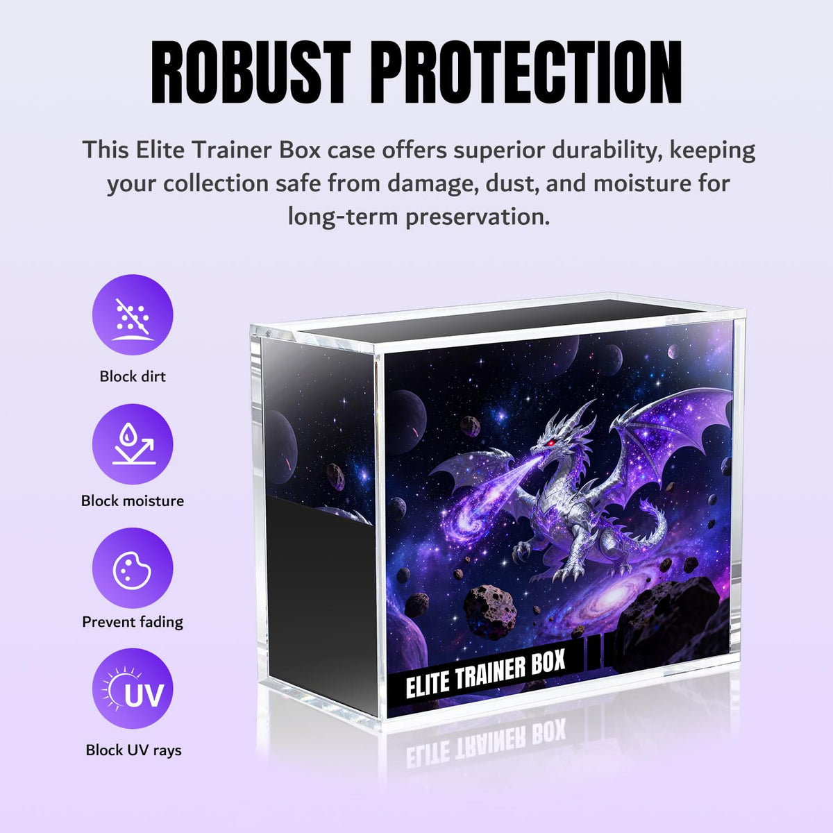 Mcbazel UV protection preserves ETB colors during display.