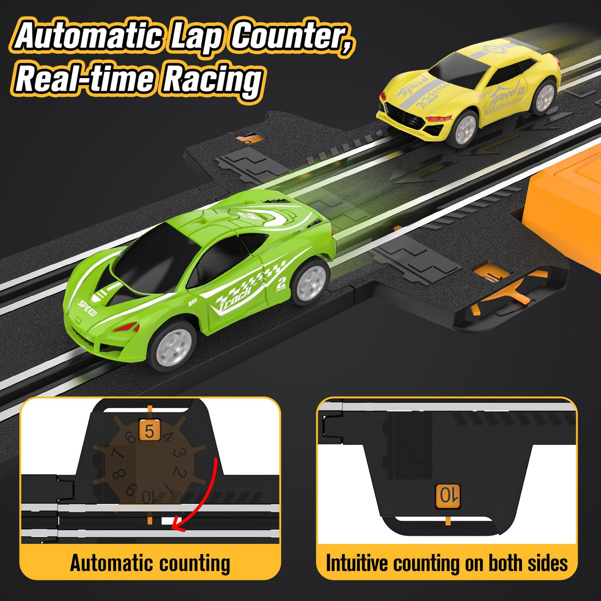 Mccreadee dual-controller slot car race for two players