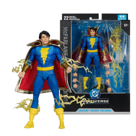 Freddy Freeman Shazam 7in figure with 8 extra hands and lightning bolts for versatile posing.