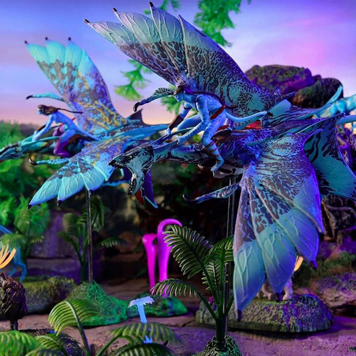 McFarlane Toys Avatar banshee figure with articulated joints for dramatic poses.