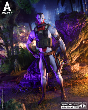 McFarlane Toys Avatar Quaritch display base for shelf presentation