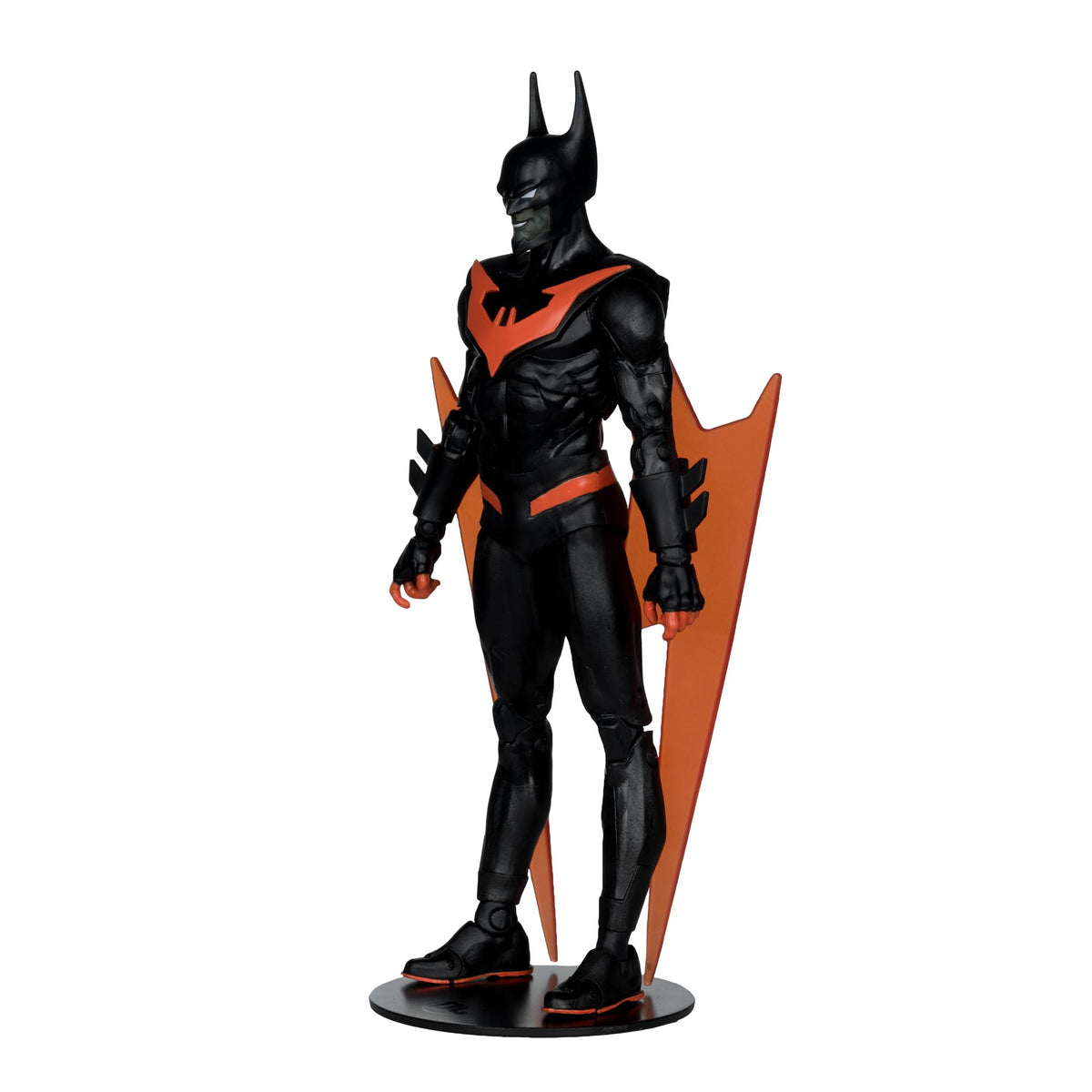 Character base secures Batman Beyond on a shelf for display