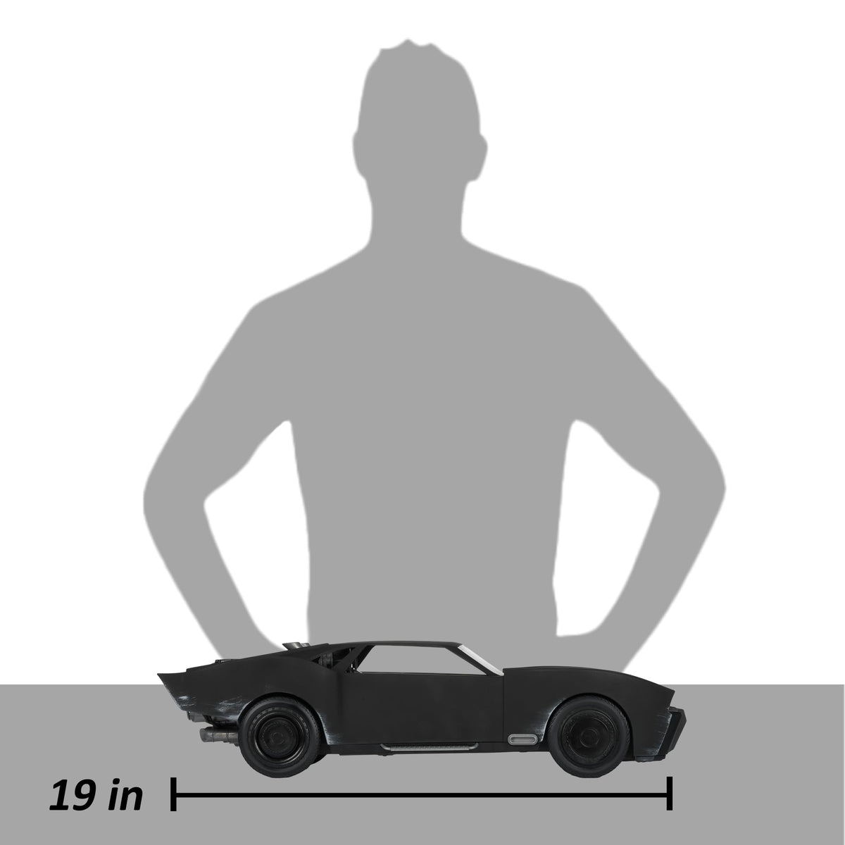 McFarlane Toys Batmobile measures around nineteen inches for substantial display