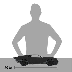 McFarlane Toys Batmobile measures around nineteen inches for substantial display