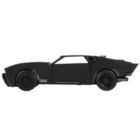 McFarlane Toys Batmobile side view highlights sleek profile and armored detailing