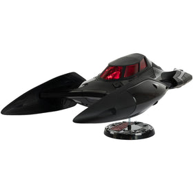 McFarlane Toys Batmobile comes with stand and art card for collectors.