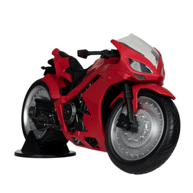 McFarlane Toys DC Multiverse Red Hood's Sportsbike front view for display.